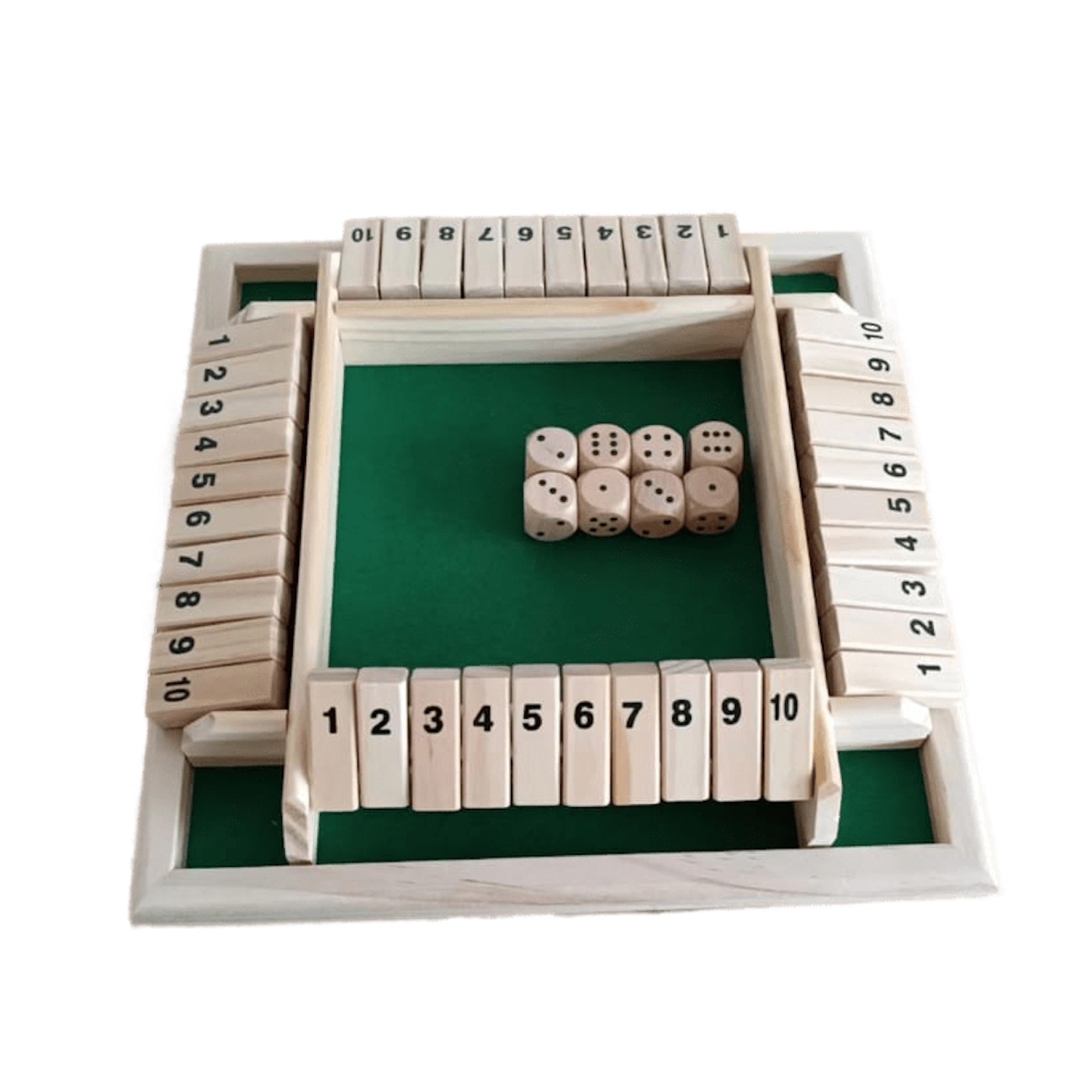 Shut The Box – 4 Spieler – 1 bis 10 – Grün