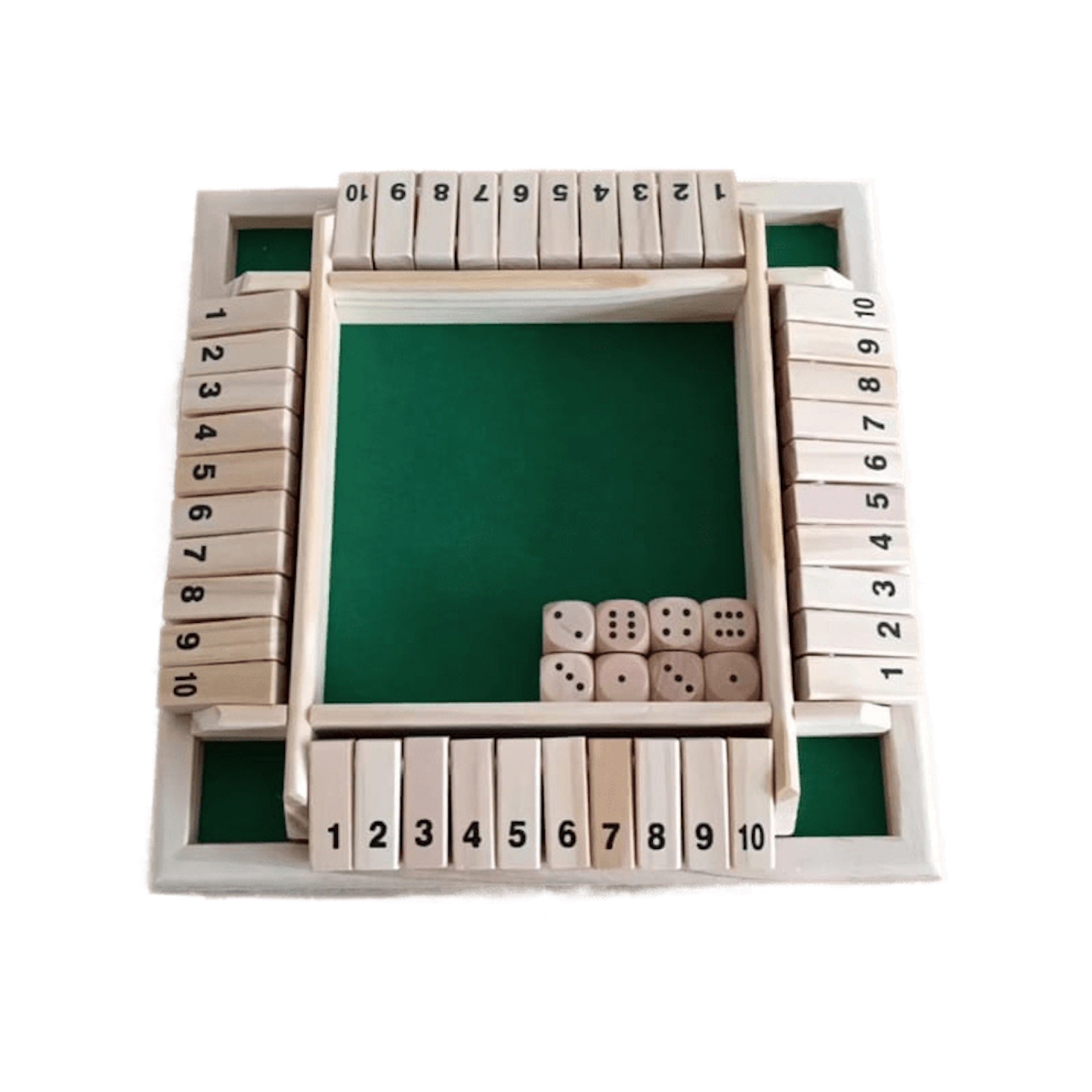 Shut The Box – 4 Spieler – 1 bis 10 – Grün