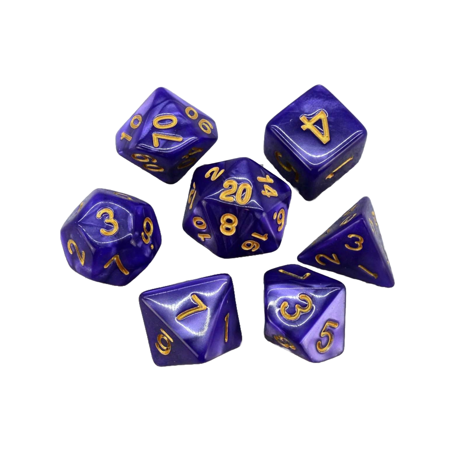 Dobbelstenen - 7 Stuks - Paars - Dungeon and Dragons - Polydice