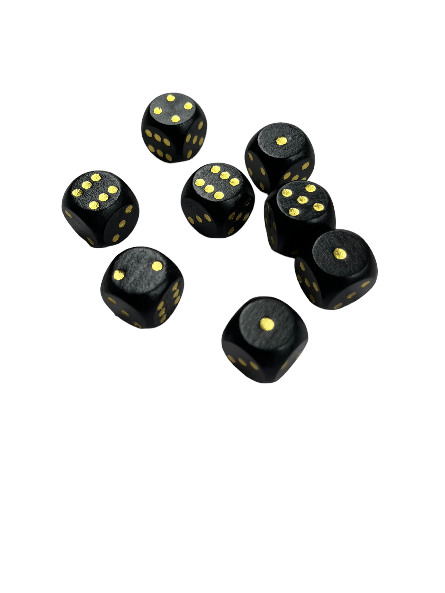 Dobbelstenen - 8 Stuks - Zwart - Hout