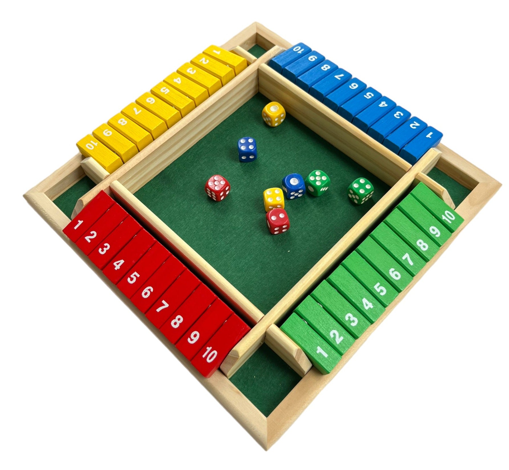Shut The Box – 4 Spieler – 1 bis 10 – Farbe