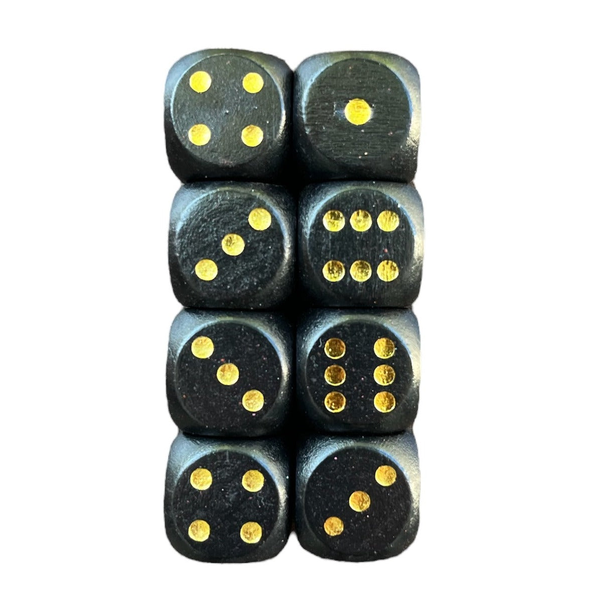 Dobbelstenen - 8 Stuks - Zwart - Hout