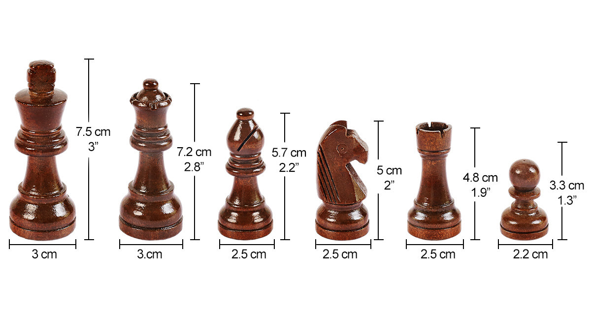 Schaakstukken - Hout - 75 mm - Magnetisch