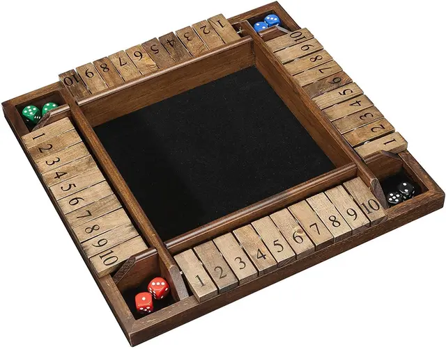 Shut The Box – 4 Spieler – 1 bis 10 – Retro