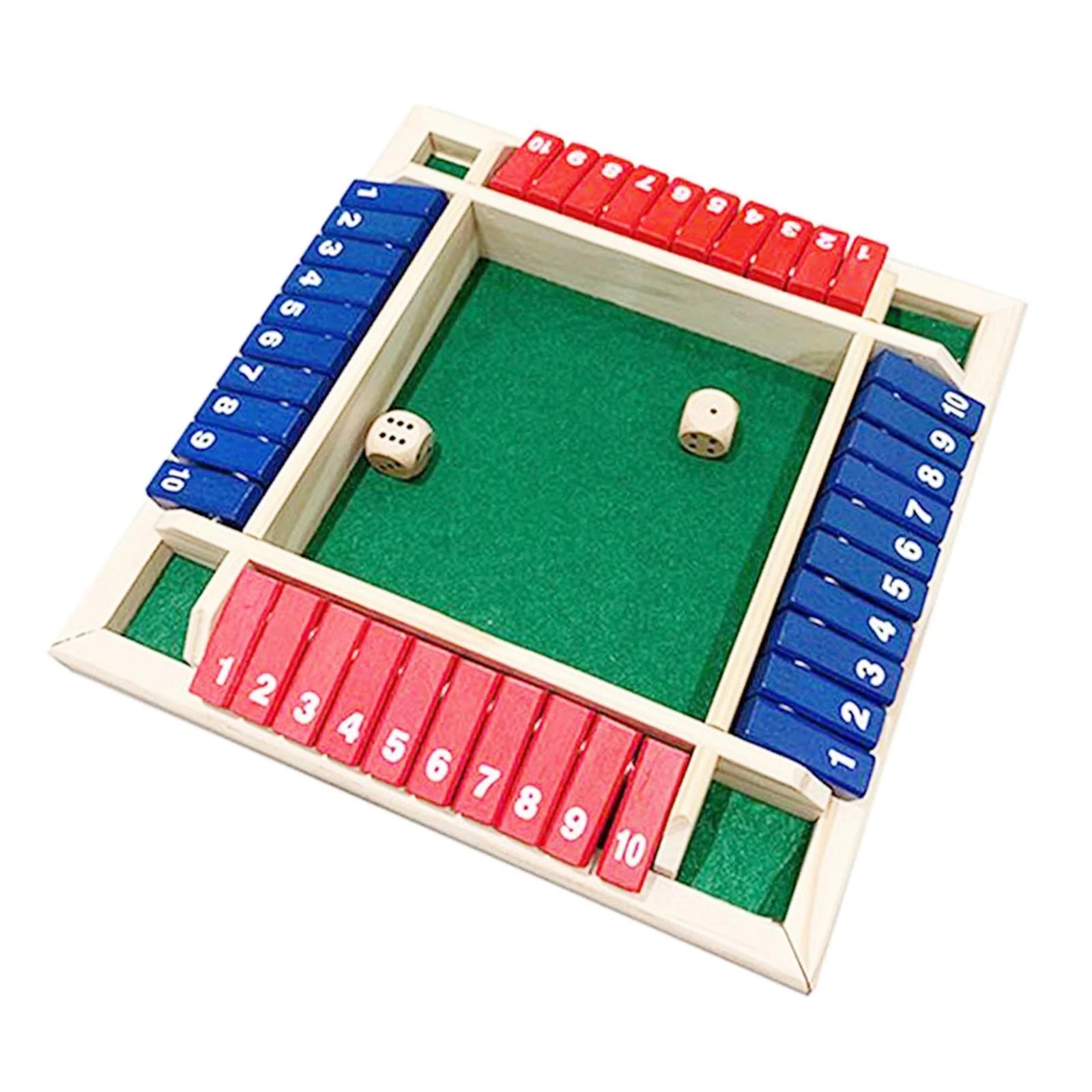 Shut The Box - 4 Spelers - 1 t/m 12 - Rood en Blauw