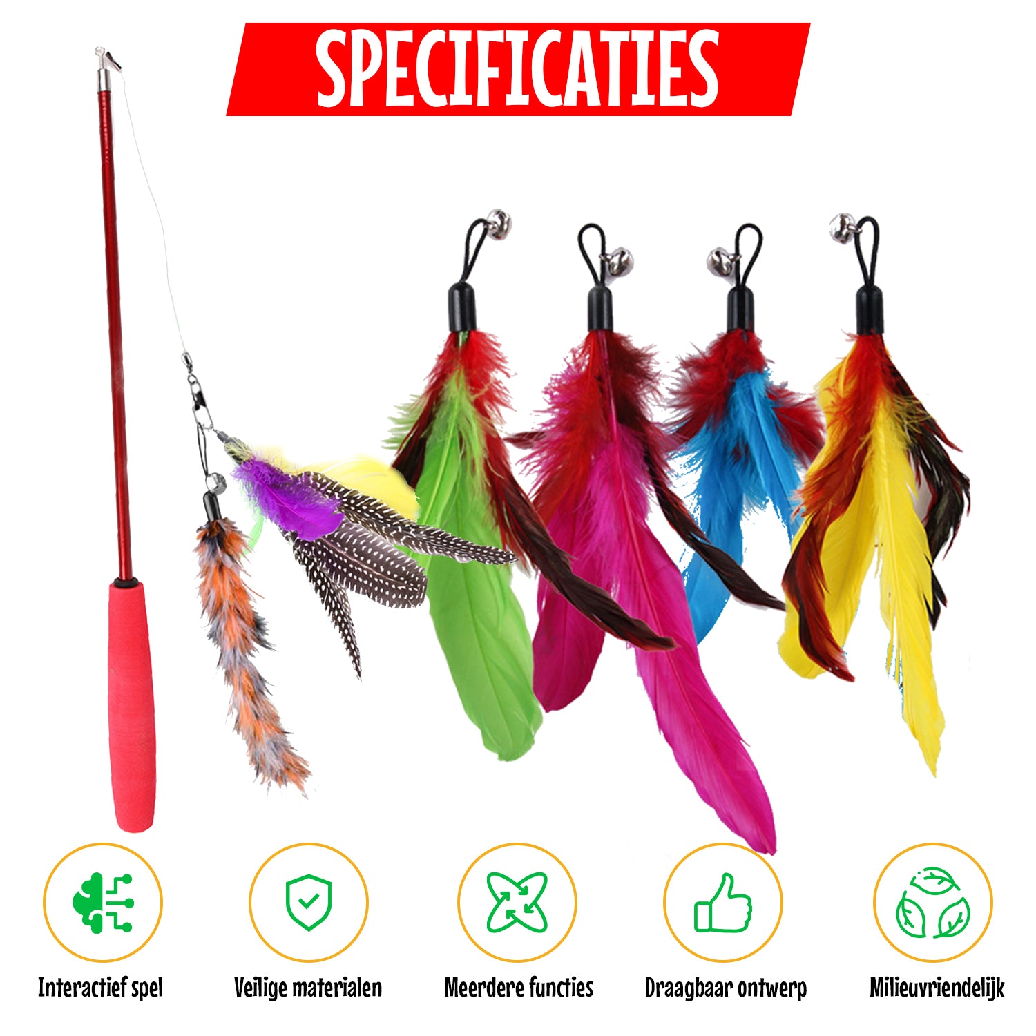 Kattenspeelgoed - Kattenspeeltjes - 12 stuks