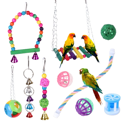 Vogelspeelgoed - 10 stuks