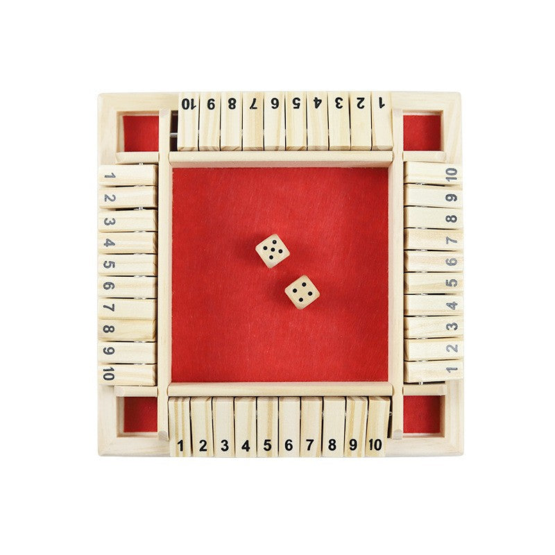 Shut The Box - 4 Spelers - 1 t/m 12 - Rood