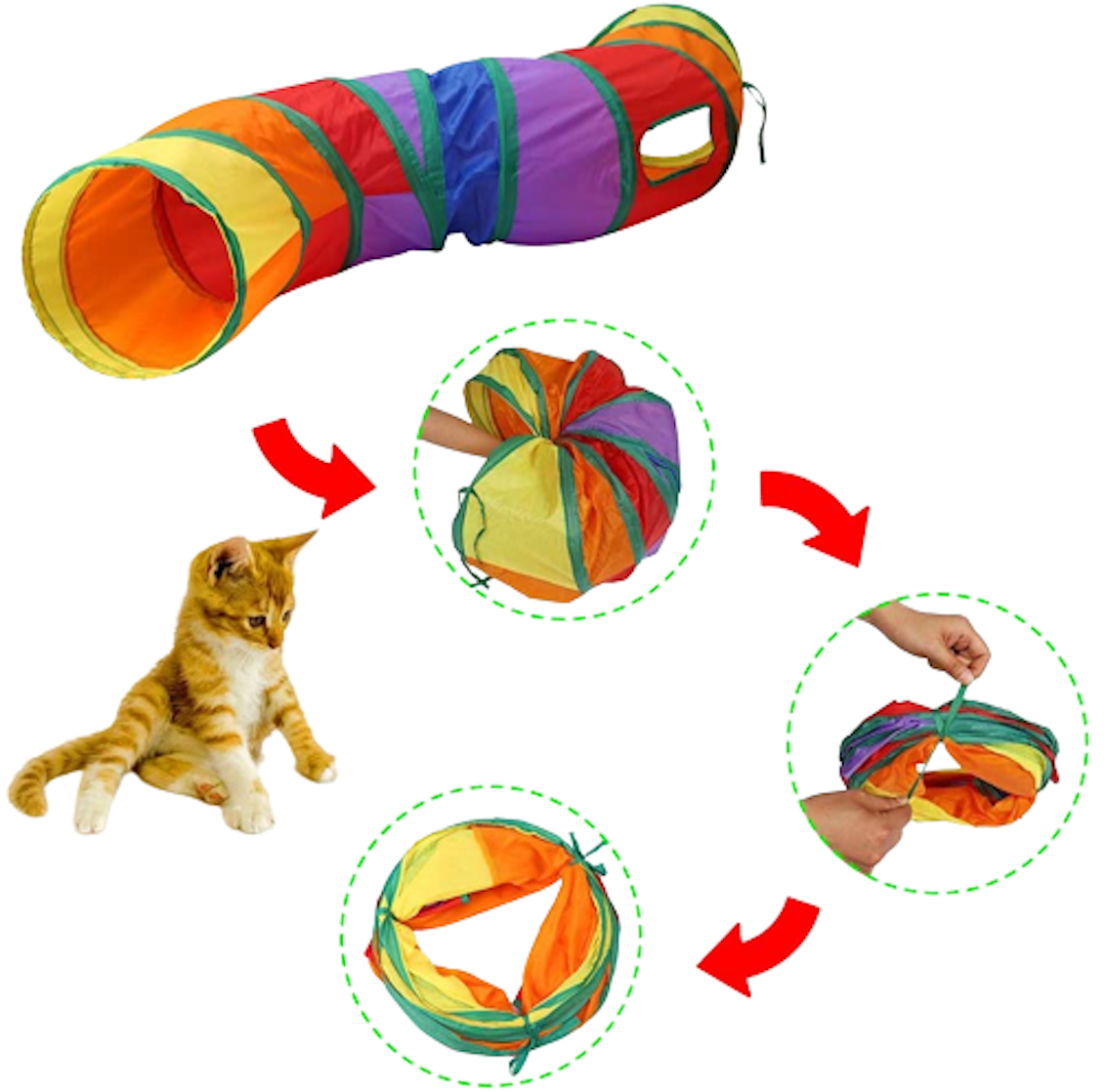 Kattentunnel - Speeltunnel - Kronkel - Kleur