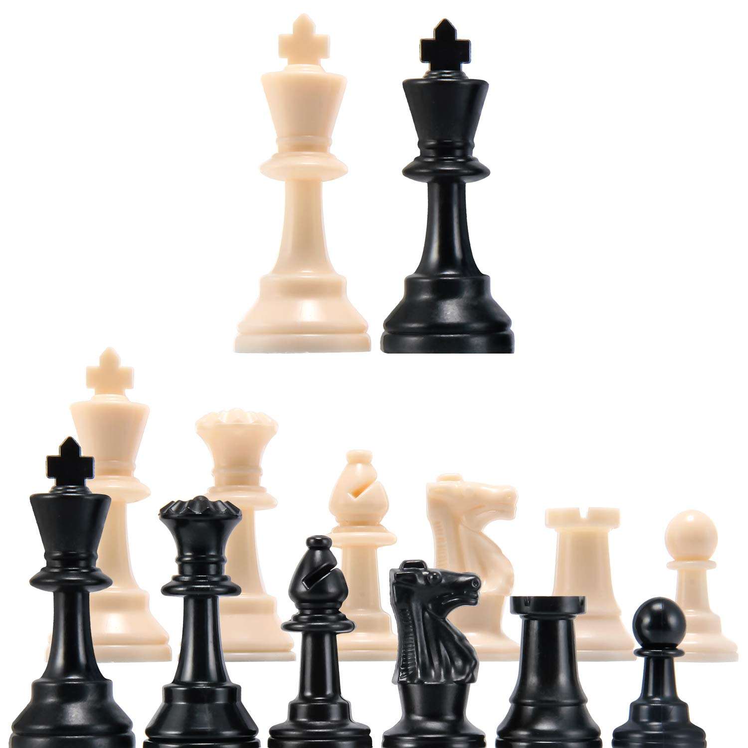 Chess Pieces - Wood - Plastic - 64 mm