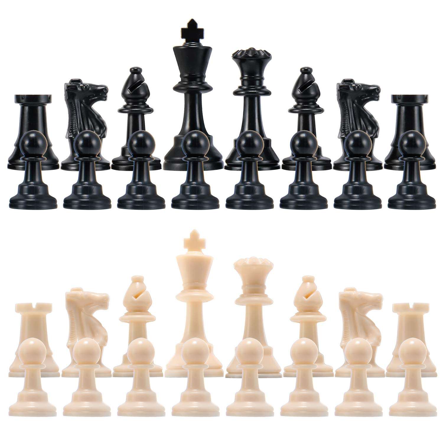 Chess Pieces - Wood - Plastic - 64 mm