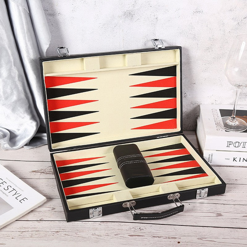 Backgammon-Set – Backgammon-Hülle – Schwarz und Rot