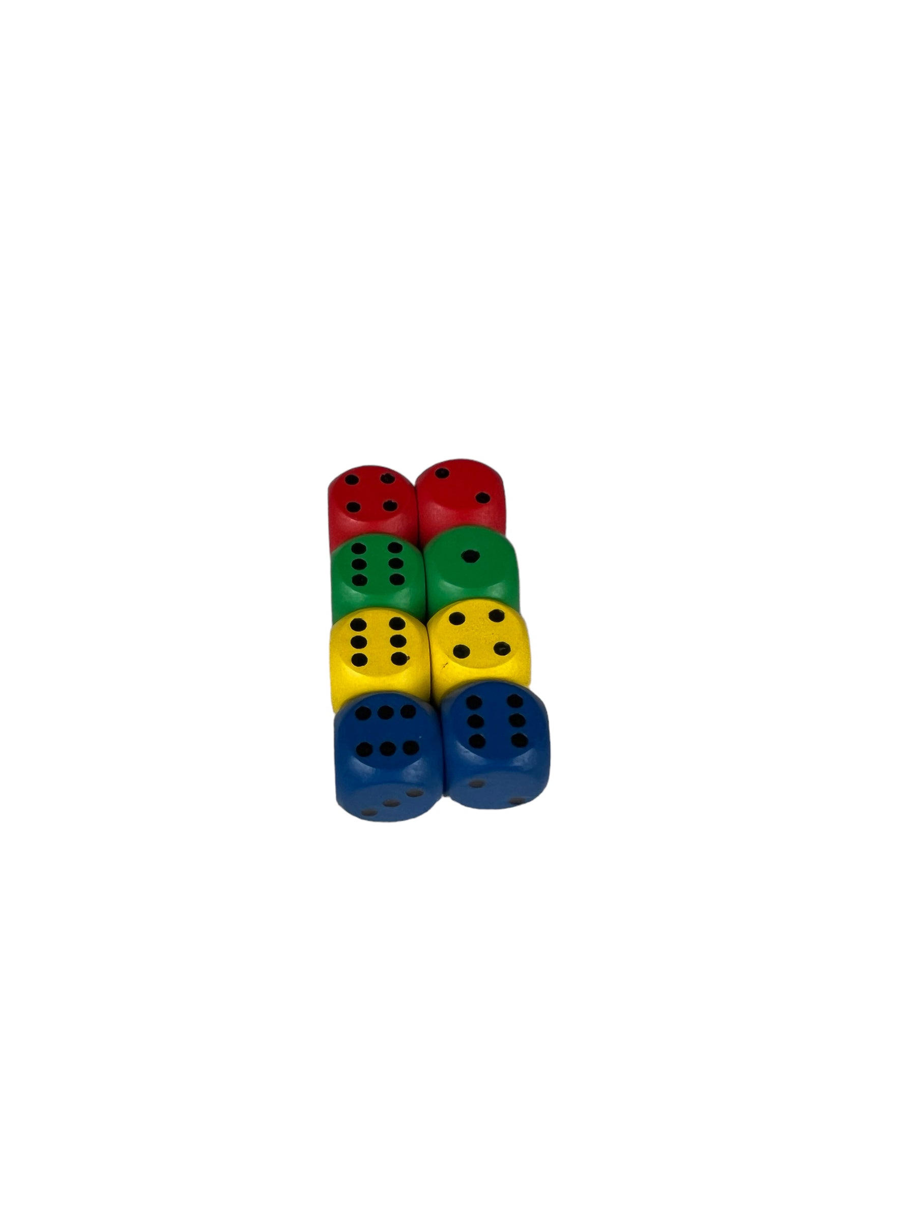 Dobbelstenen - 8 Stuks - Blauw, Geel, Rood en Groen