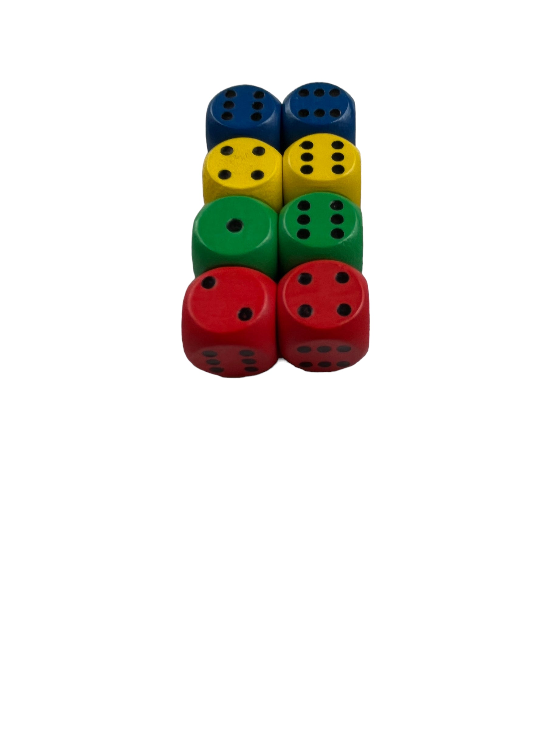 Dobbelstenen - 8 Stuks - Blauw, Geel, Rood en Groen