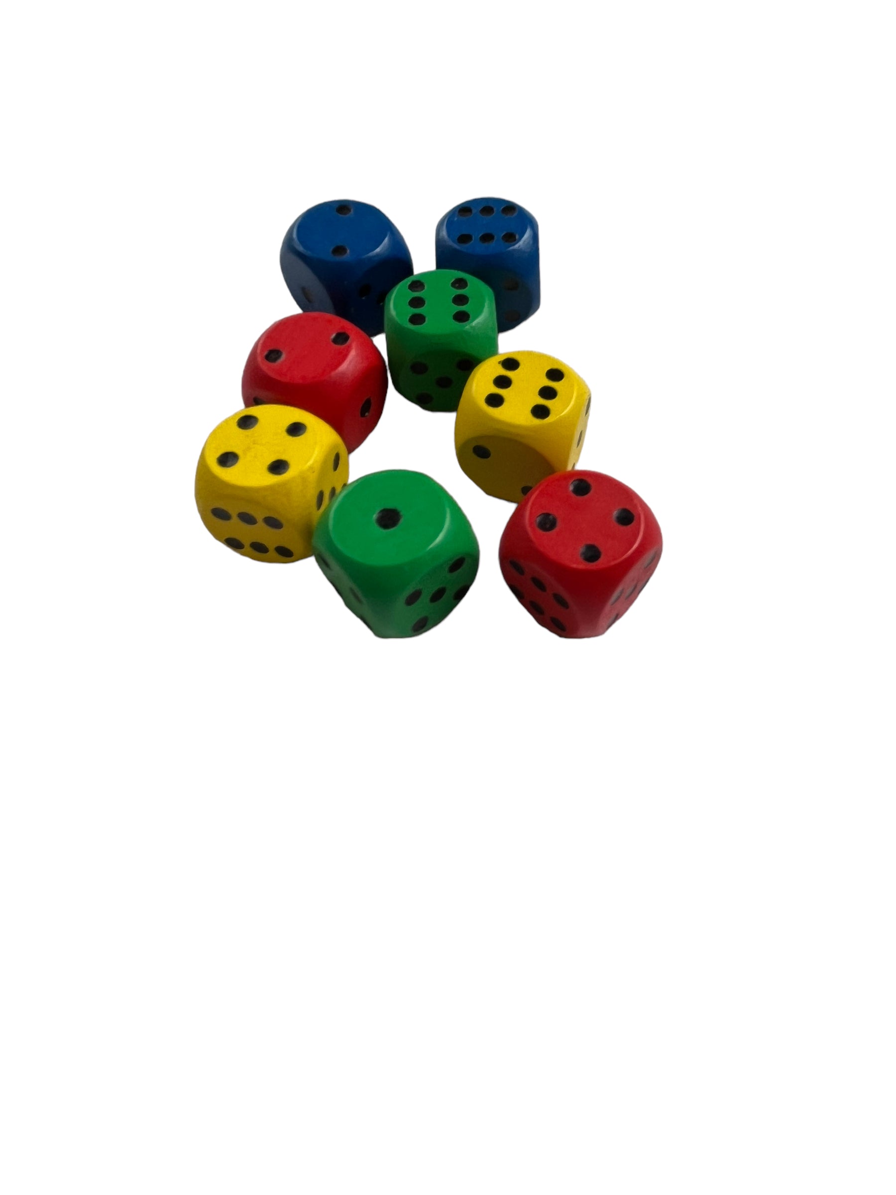 Dobbelstenen - 8 Stuks - Blauw, Geel, Rood en Groen