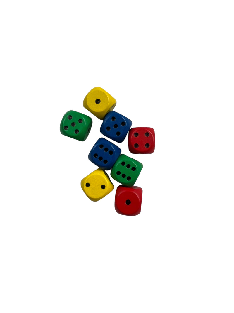 Dobbelstenen - 8 Stuks - Blauw, Geel, Rood en Groen