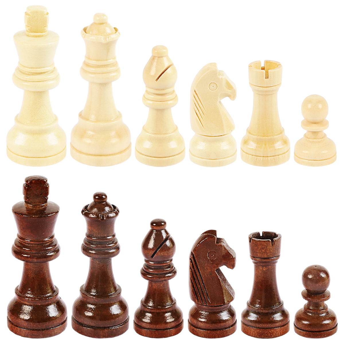 Chess Pieces - Wood - 75mm - Magnetic