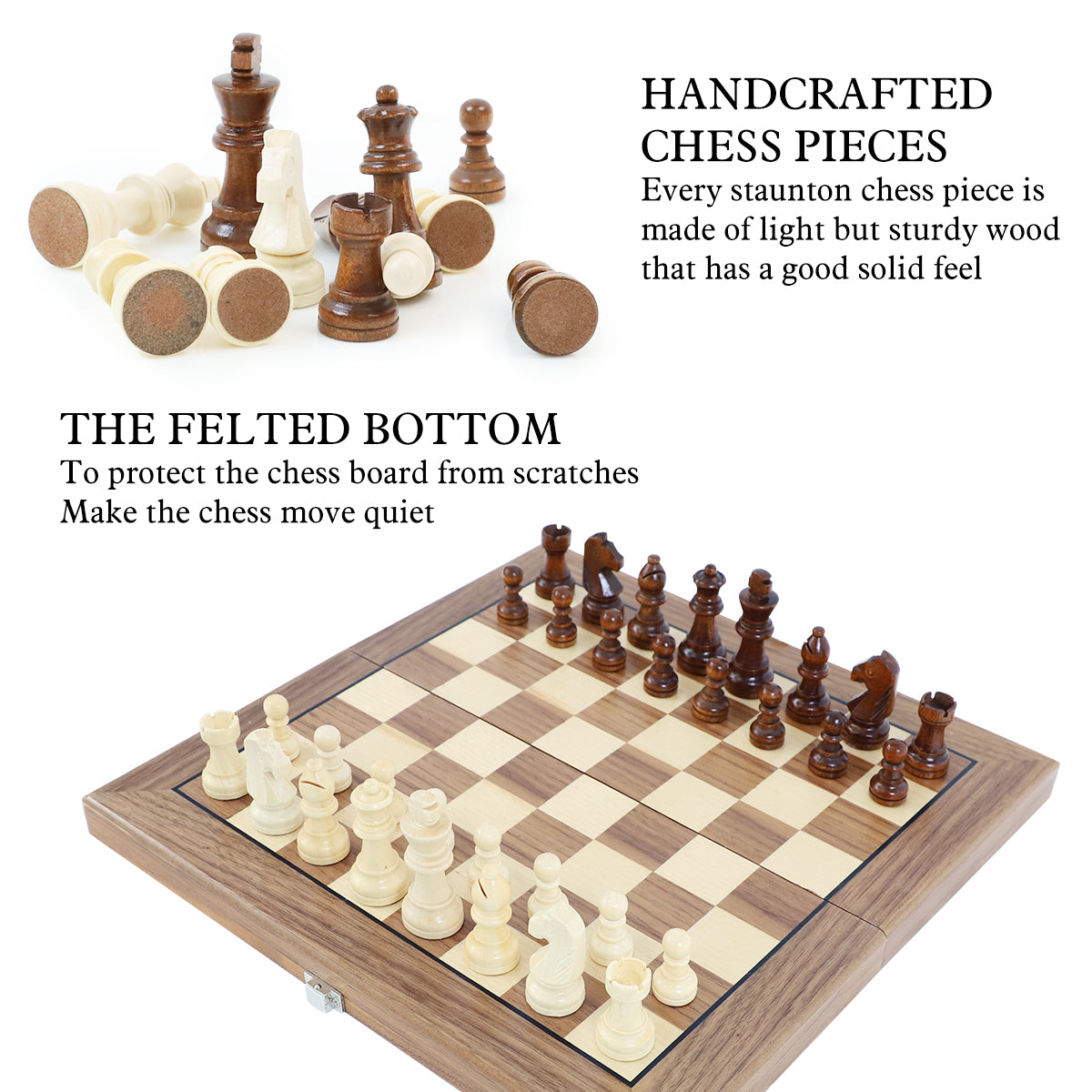 Chess Pieces - Wood - 64mm - Magnetic