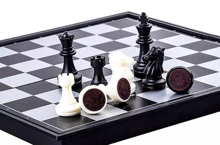 Chessboard, Checkerboard &amp; Backgammon - 3-in-1 Set - Magnetic