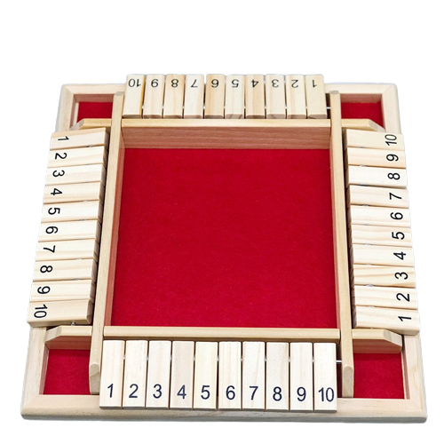 Shut The Box - 4 Players - 1 to 12 - Red