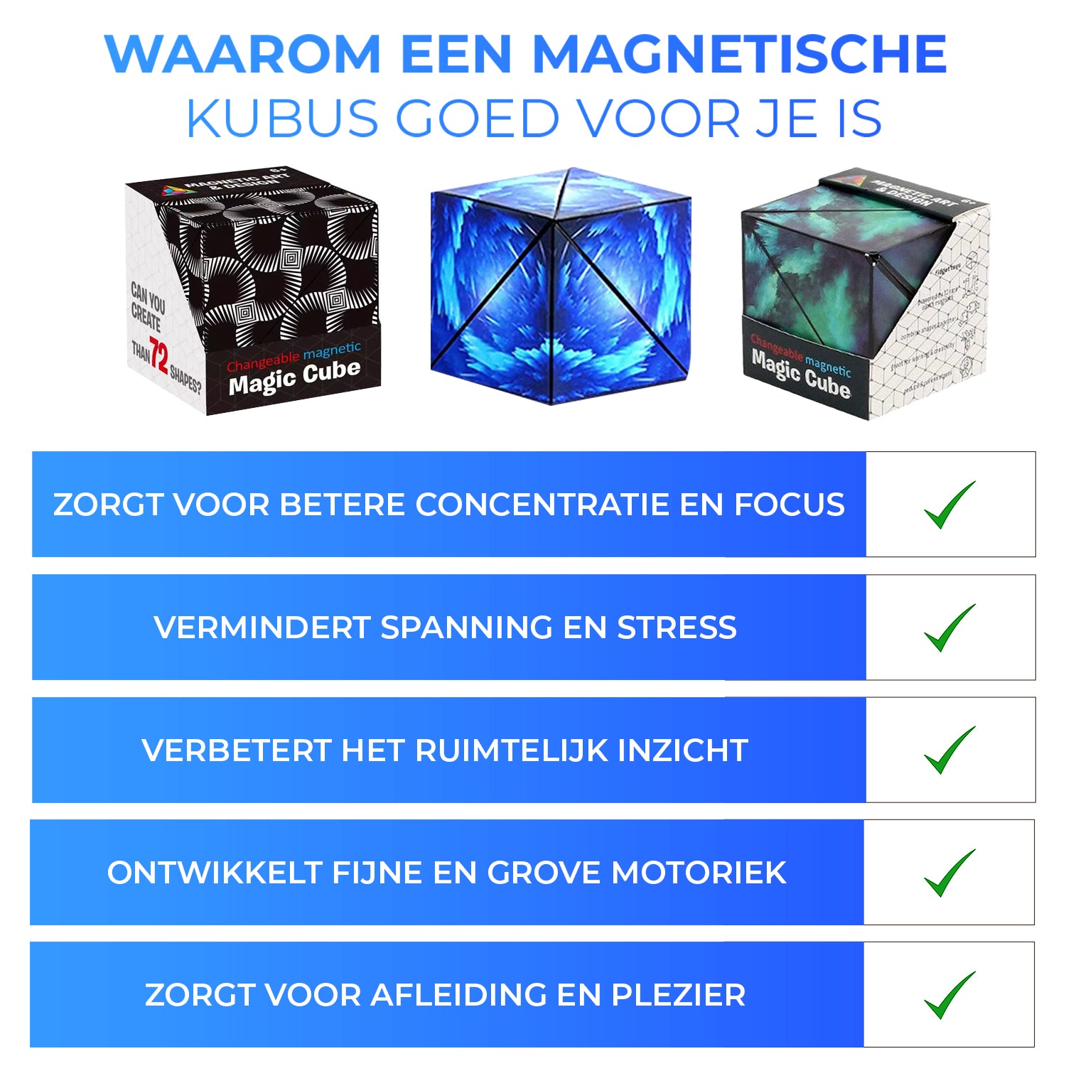 Magnetische Kubus - Zwart & Wit